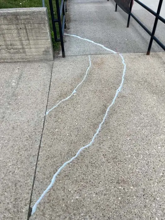 Concrete patching on a residential driveway
